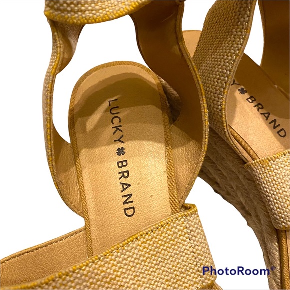 Lucky Brand Mindara wedge sandal woven strappy wedge heel Womens size 8 - Picture 3 of 7